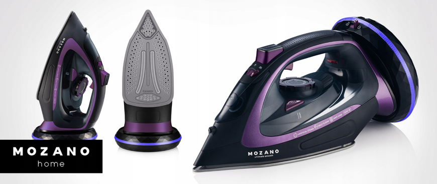 Безпровідна парова праска Mozano Ultimate Smooth 2600 Вт з керамічною підошвою AGD/ZEL/01#FIOLET   9852364785 фото